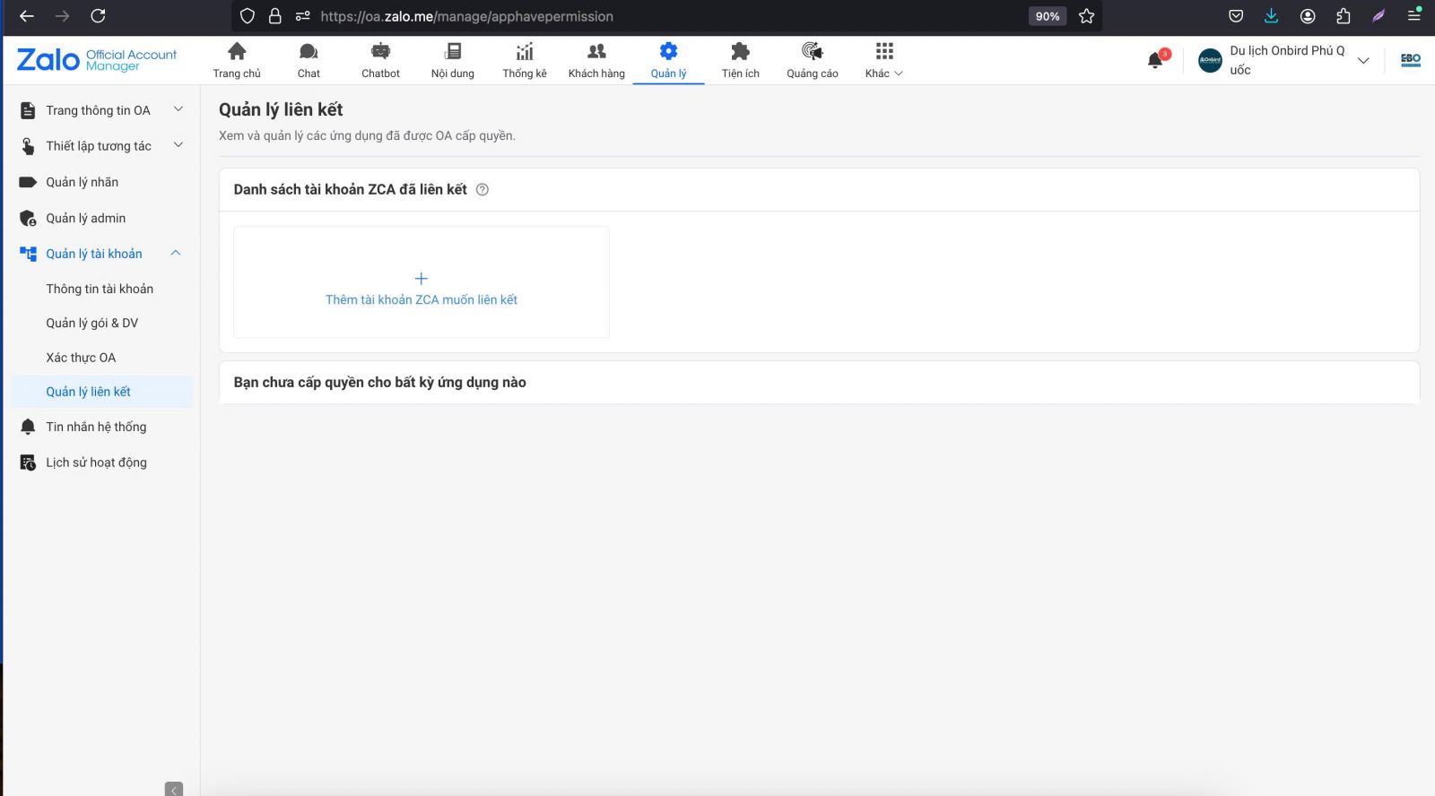 khách hàng từ dịch vụ Zalo OA