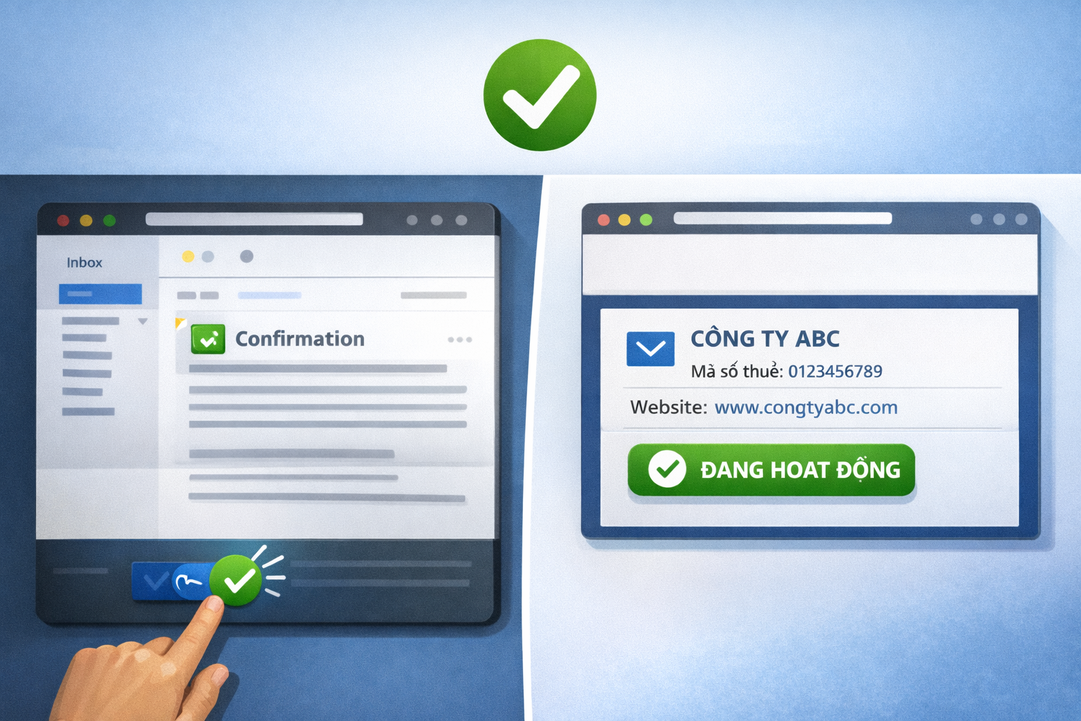 kiểm tra website của bạn đã thông báo thành công với Bộ Công Thương