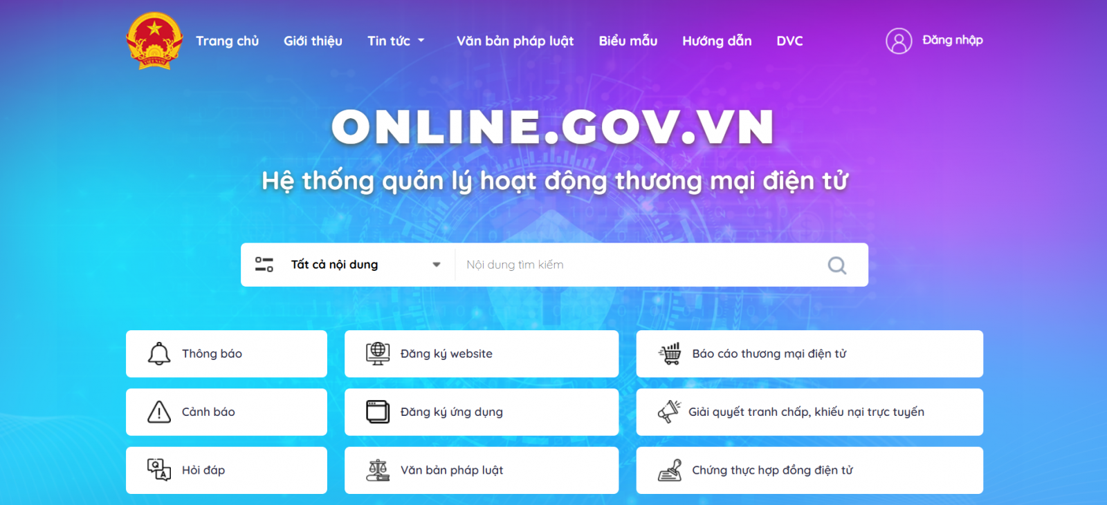 Thông báo app với Bộ Công Thương