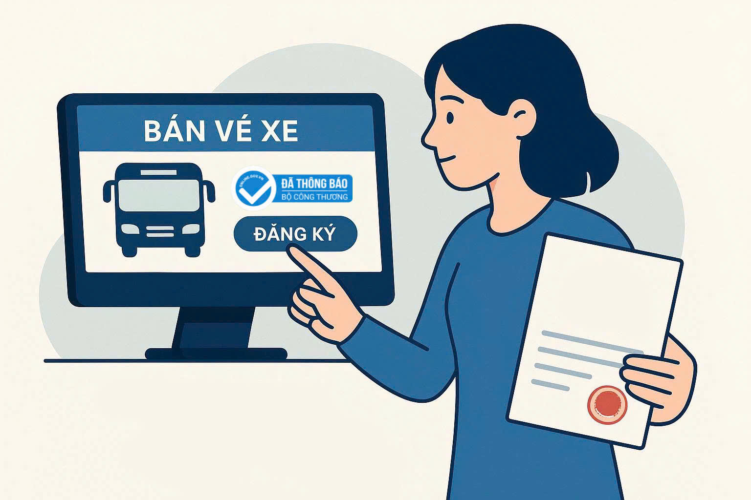 website đặt vé xe trực tuyến có phải thông báo với bộ công thương
