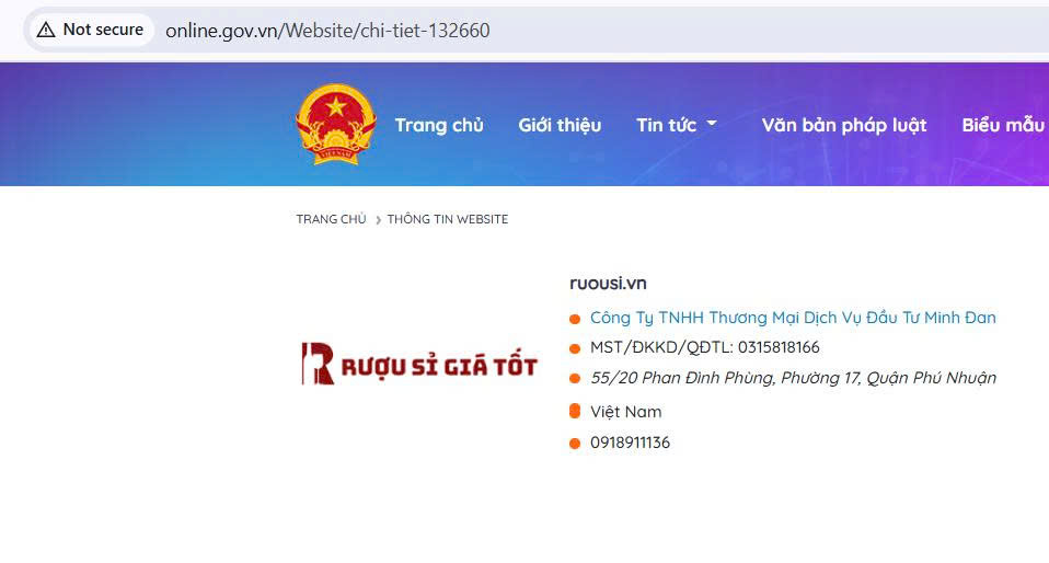 Ngành rượu - website nào phải thông báo với Bộ Công Thương