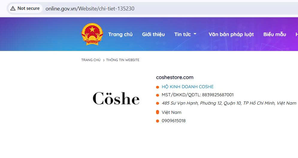 Thời trang - website nào phải thông báo với Bộ Công Thương