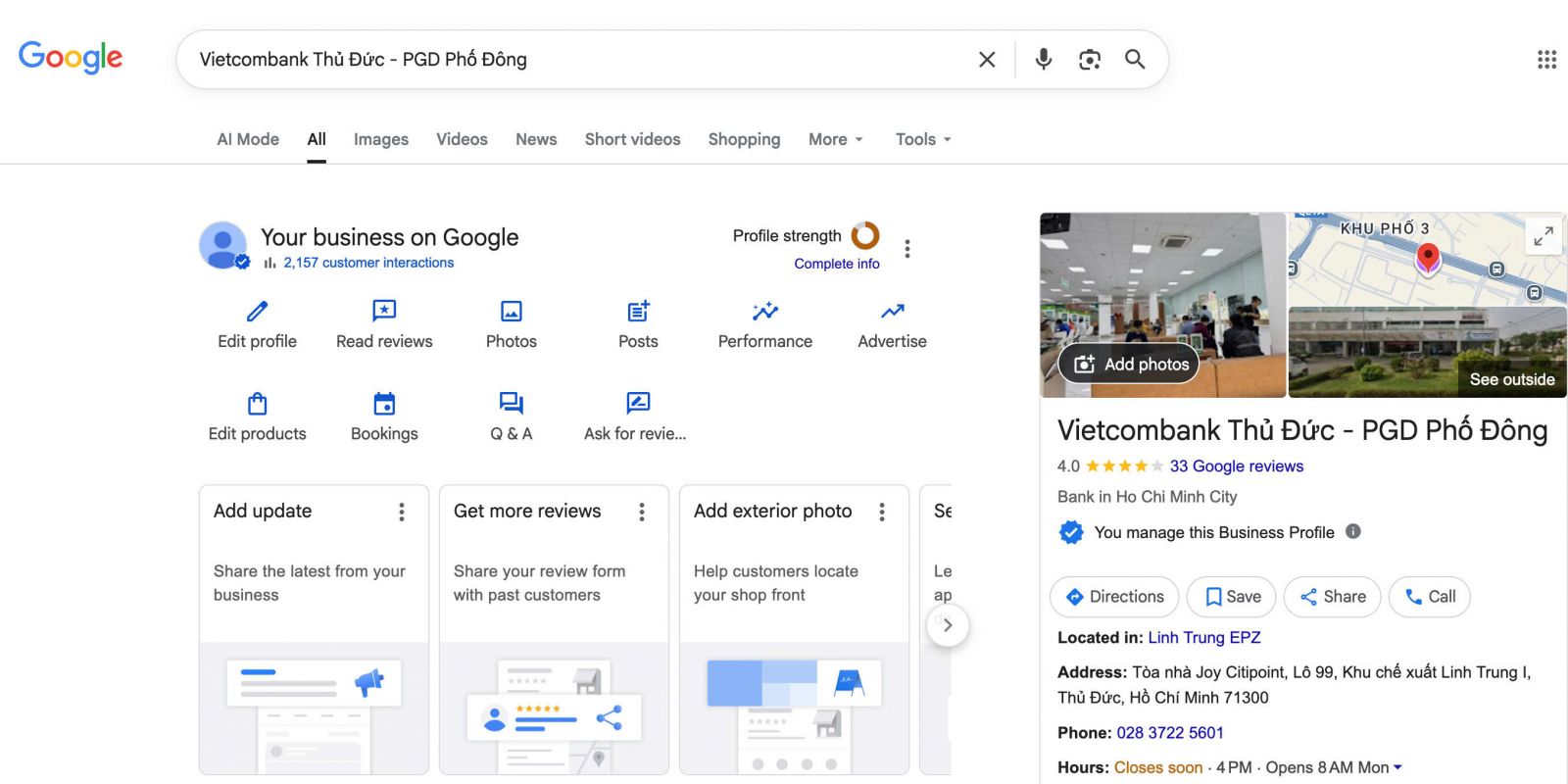 Xác minh Google Map cho ngân hàng