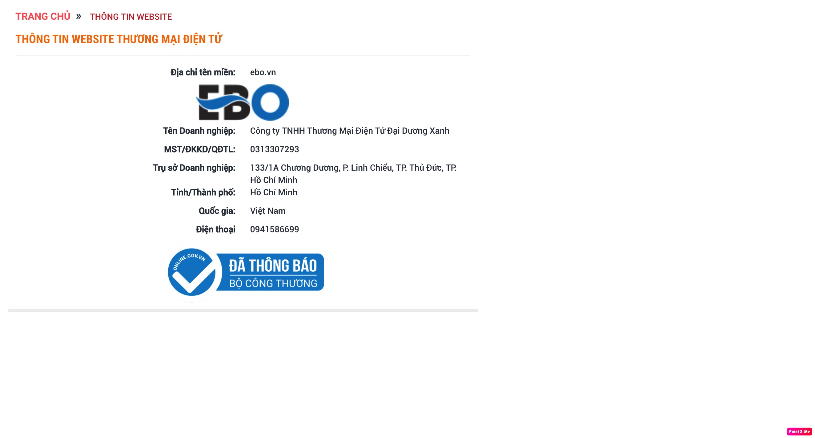 Phí đăng ký website với Bộ Công thương